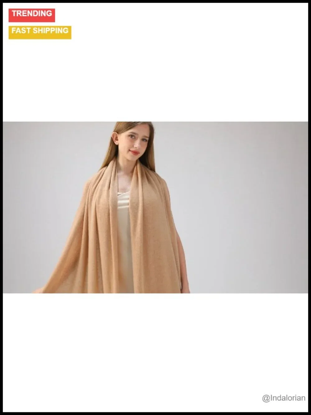 100% Cashmere Knitted Wrap Scarf Stole Extra Large Shawl Travel Blanket Pashmina